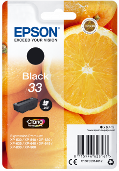 Tinteiro Epson 33 Preto Original Série Laranjas (C13T33314012)