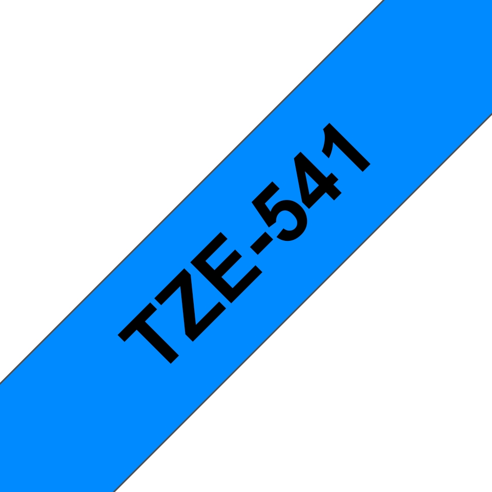 Fita Laminada Compatível Brother TZE-541 - 18mm x 8 metros Preto / Azul