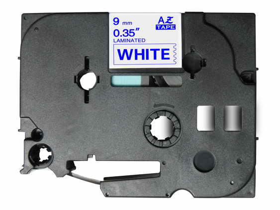 Fita Laminada Compatível Brother TZE-223 - 9mm x 8 metros Azul/Branco