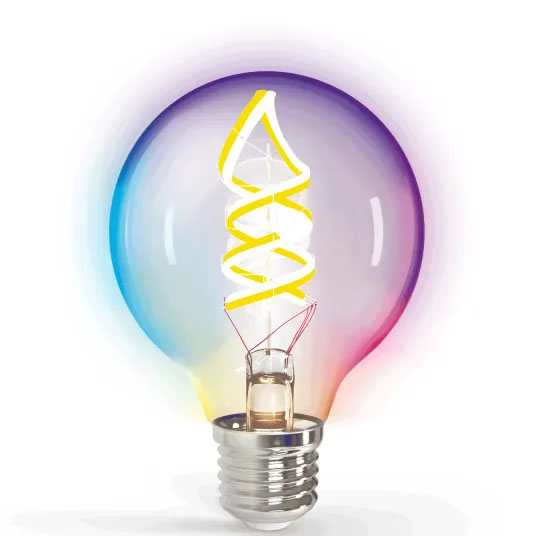 Lâmpada Filamento Smart LED WiFi RGBW E27 G80 5W Aigostar