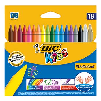 Lápis de Cera BIC Kids Plastidecor 18 Cores