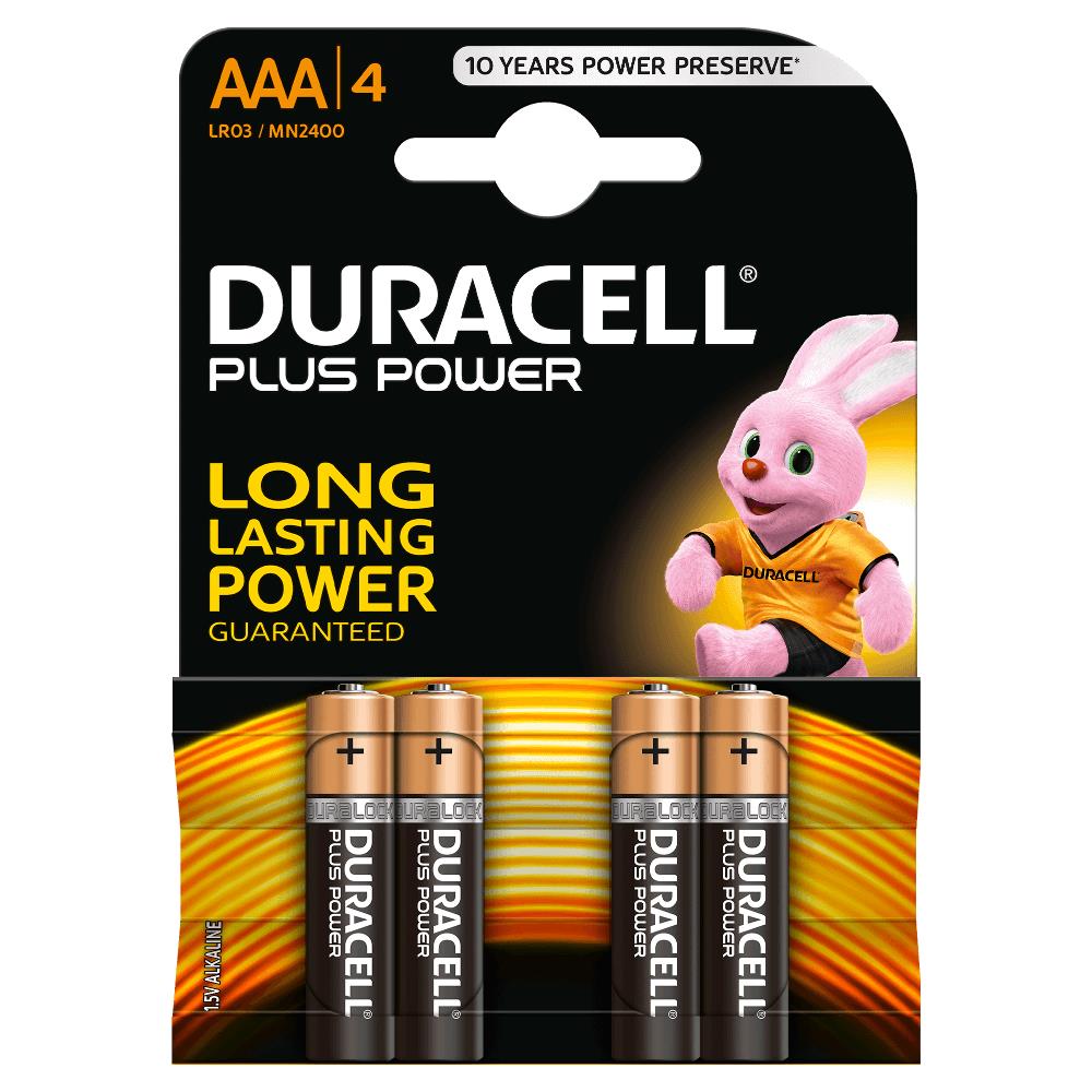 Pilhas Duracell MN2400B1 Plus Power Alcalinas LR03 (AAA) - Pack 4