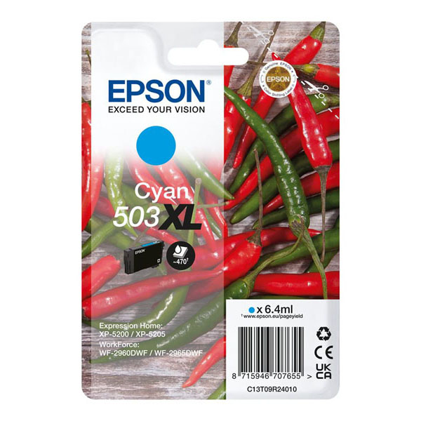 Tinteiro Epson 503 XL Azul Original (C13T09R24010)