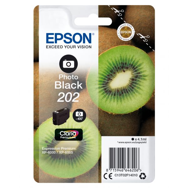 Tinteiro Epson 202 Preto Fotográfico Original Série Kiwi (C13T02F14010)
