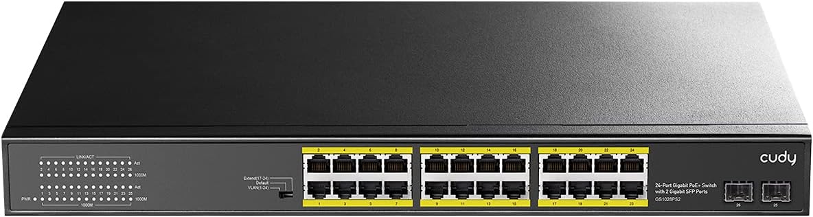 Switch Cudy GS1028PS2 24 Portas PoE Gigabit + 2 SFP Ports 300W
