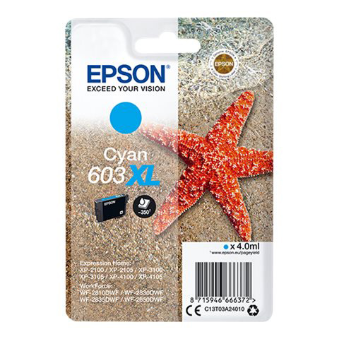 Tinteiro Epson 603XL Azul Original Série Estrela do Mar (C13T03A24010)