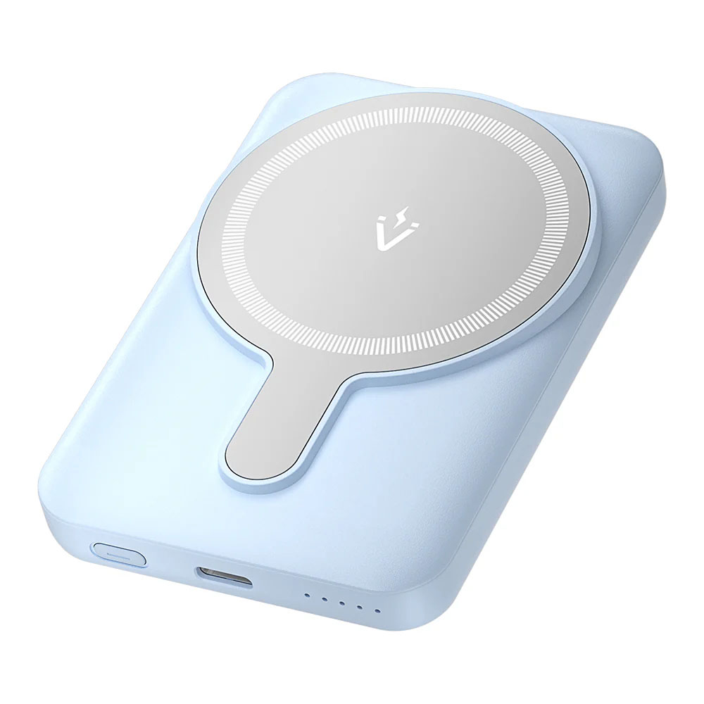 Bateria Powerbank Magnética Vention 5000mAh 20W USB-C + Wireless Azul