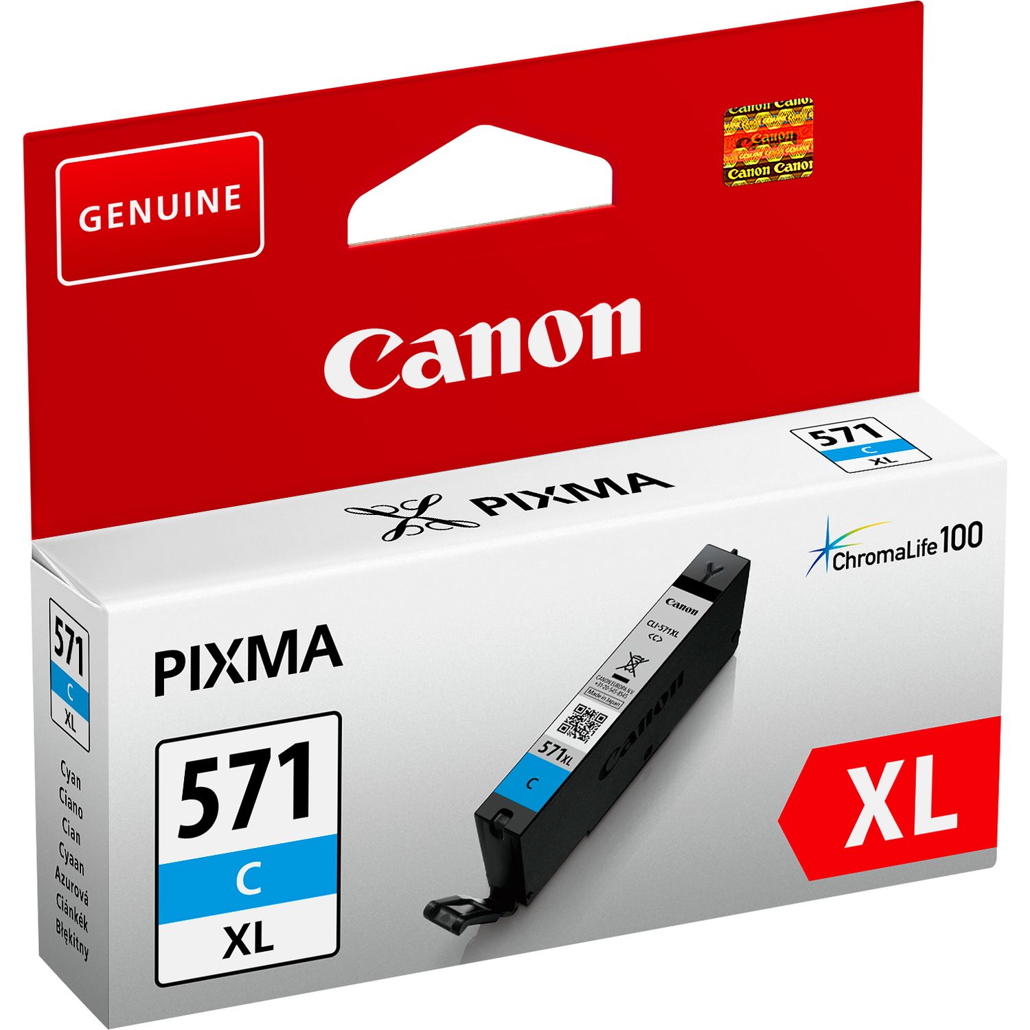 Tinteiro Canon CLI-571 C XL Azul Original (0332C001)