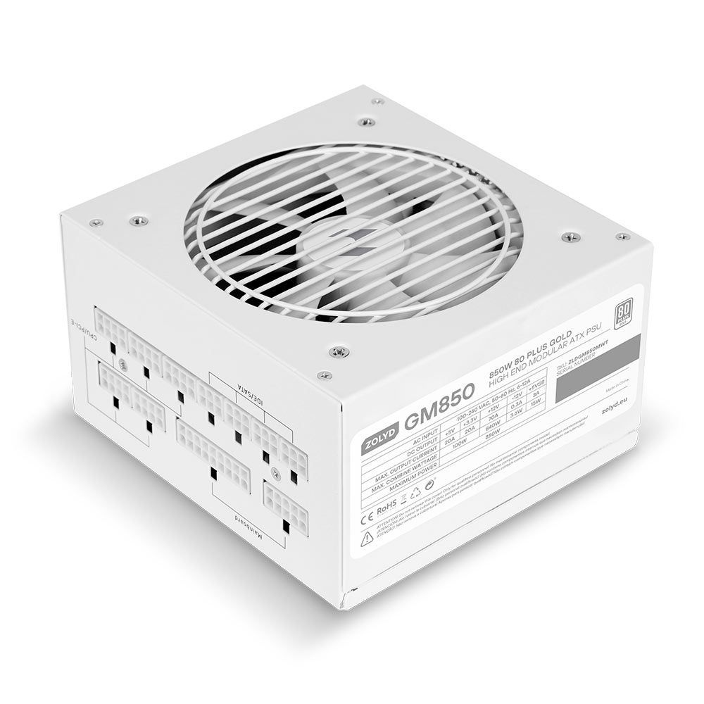 Fonte de Alimentação ATX Zolyd GM750 750W 80 Plus Gold Full Modular Branca