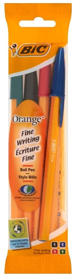 Esferográfica Bic Orange Original Fine Multicores 0.8mm Pack 4 unidades