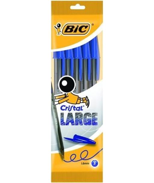 Esferográfica BIC Cristal Large 1.6mm Pack 5 unidades
