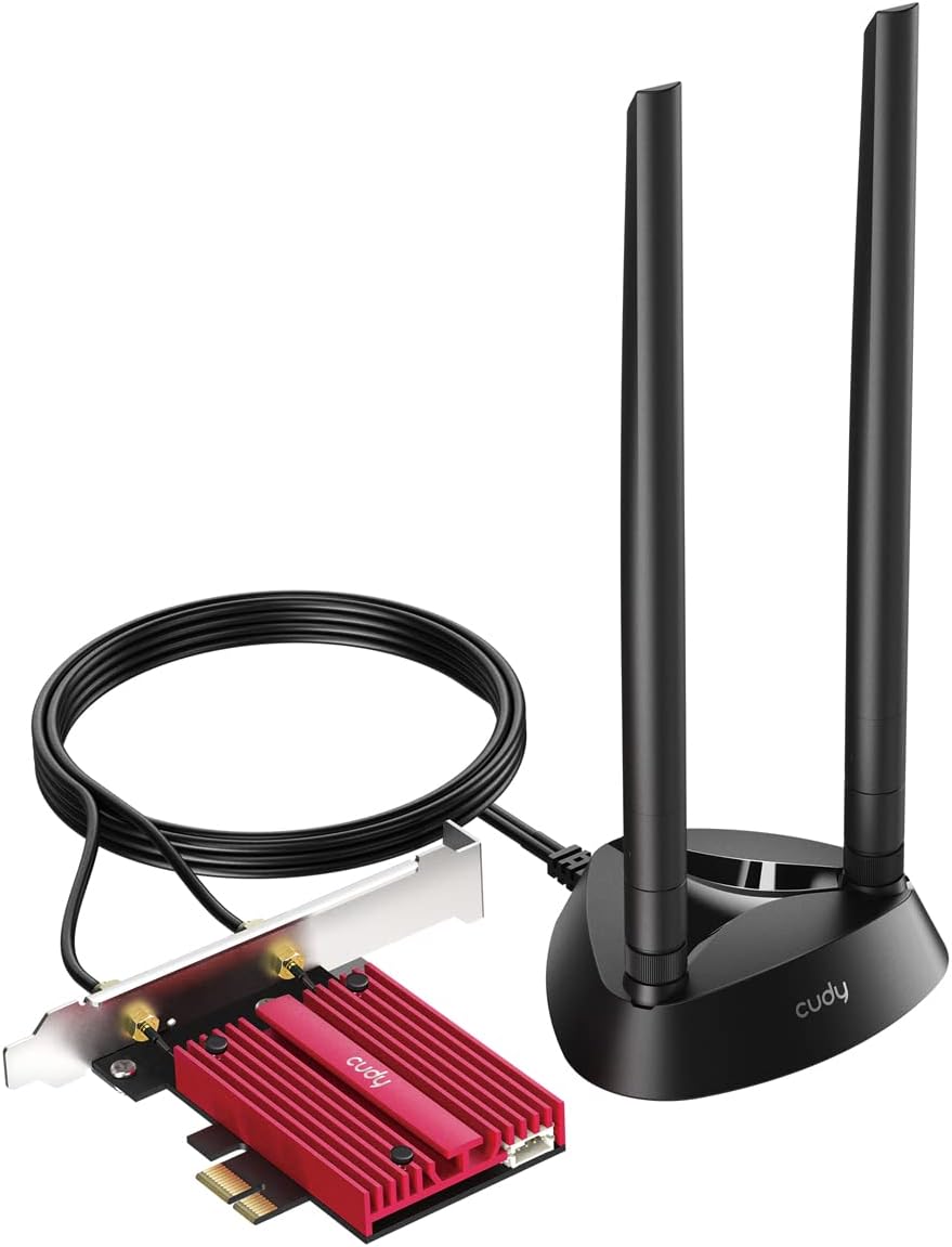 Placa de Rede Cudy WE9300S BE9300 - Bluetooth 5.4 Tri-Band Wi-Fi 7 PCI Express