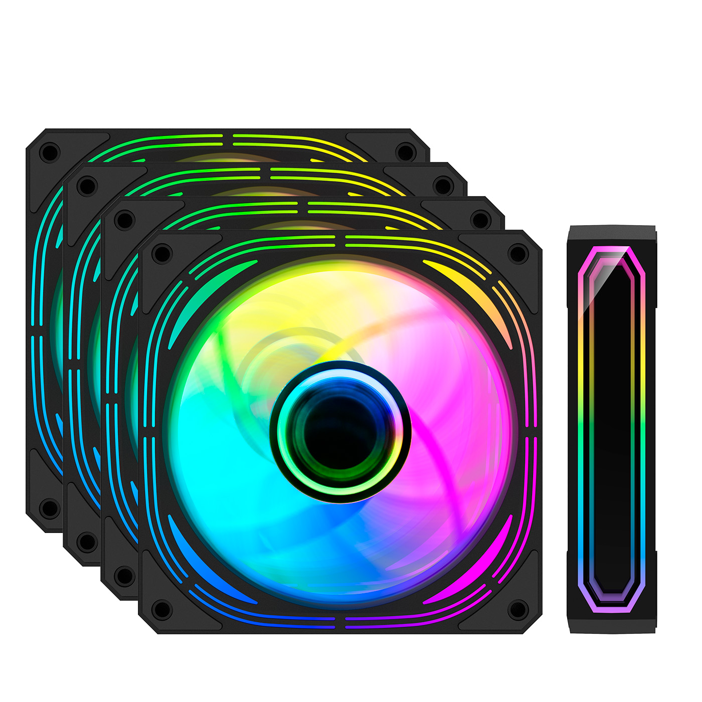 Kit de 4 ventoinhas Infinity Pro ARGB Coolbox