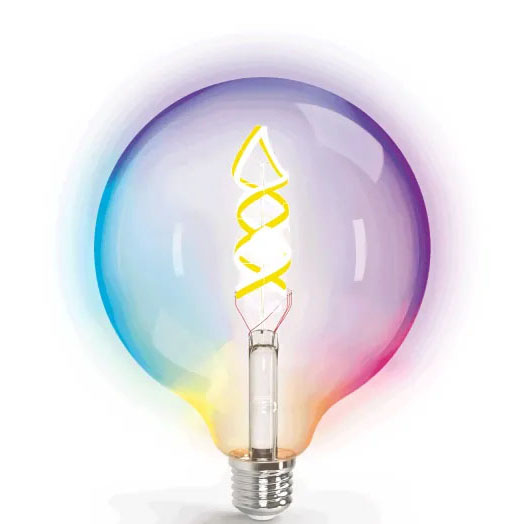 Lâmpada Filamento Smart LED WiFi RGBW E27 G125 5W Aigostar