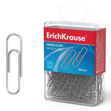 Clips Metalicos 28mm Erichkrause Niquelados - Pack 200