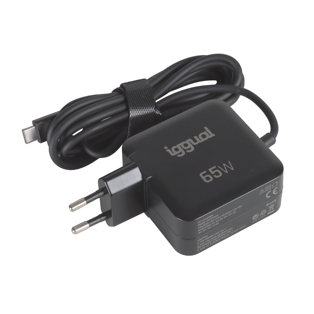 Carregador Universal Portátil + Smartphones iggual TYPE-C PD 65W