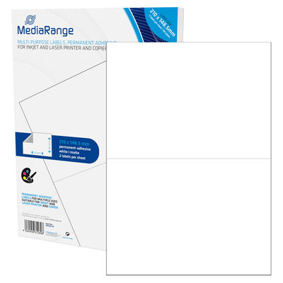 Etiquetas Adesivas Permanentes Mediarange - 210 x 148.5mm (100 un)