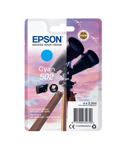 Tinteiro Epson 502 Azul Original Série Binóculos T02V2 (C13T02V24010)