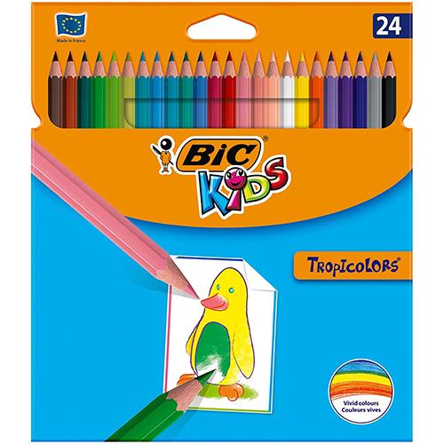 Lápis de Cor 18cm BIC Kids Tropicolors 24 unidades