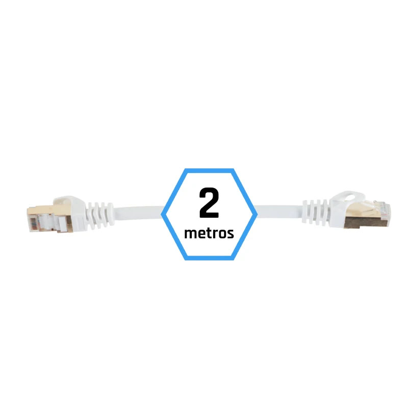 Cabo Rede 2 Metros RJ45 Categoria 7 (10 Gbps) Iggual Branco