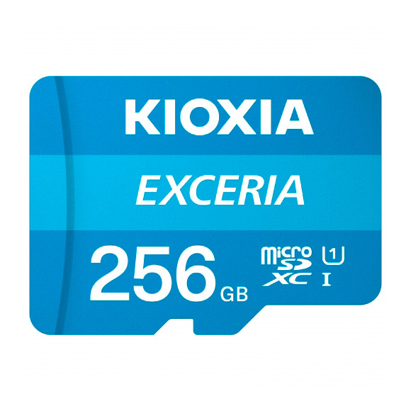Cartão Memória Kioxia Exceria C10 UHS-I U1 microSDHC 256GB + Adaptador SD