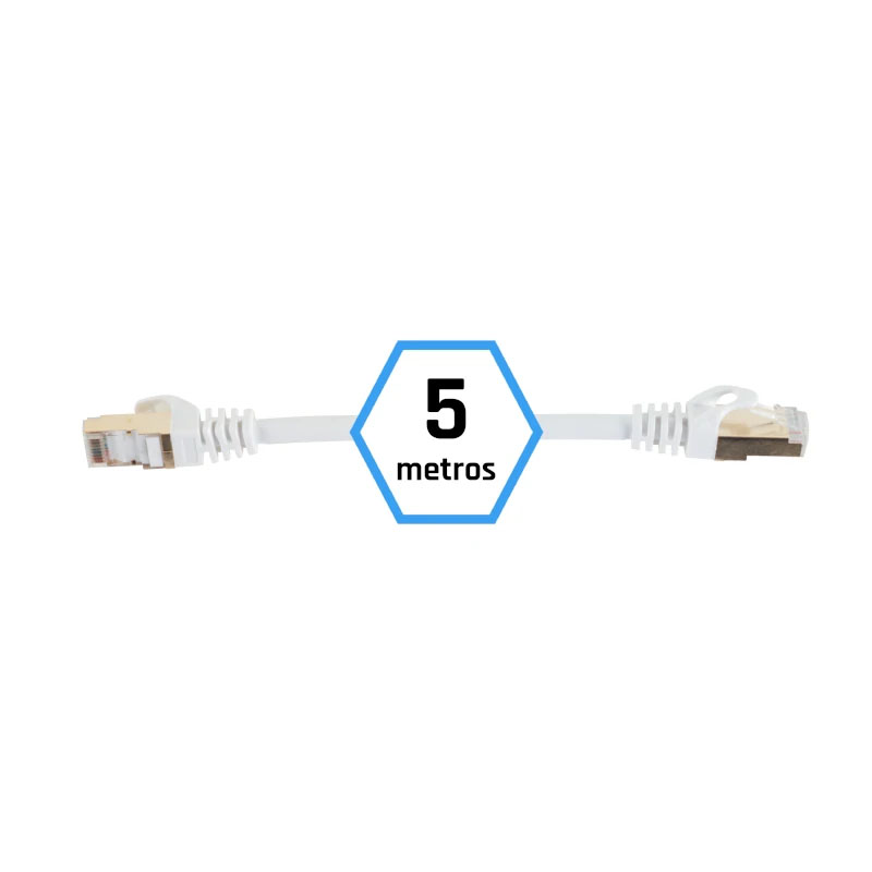 Cabo Rede 5 Metros RJ45 Categoria 7 (10 Gbps) Iggual Branco