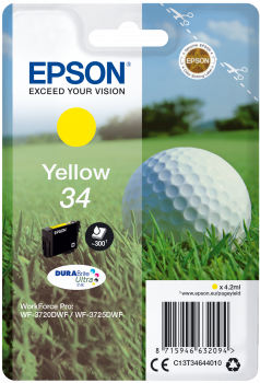 Tinteiro Epson 34 Amarelo Original Série Bola de Golfe (C13T34644010)