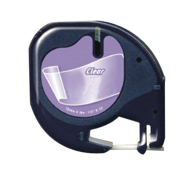 Fita Compatível Dymo LETRATAG 12267 - 12mm x 4 metros Preto/Transparente S0721530