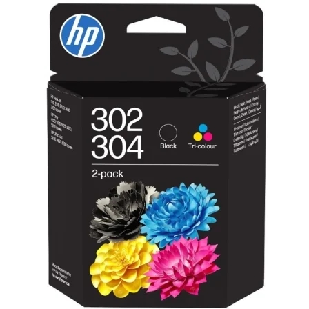 MultiPack 2 Tinteiros HP 302 / 304 Preto + Tri-color Originais (X4D37AE / 3JB05AE)