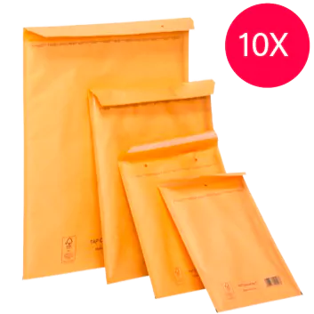 Envelope Almofadado Kraft Nº 16 - 220x340mm - Pack 10 unidades