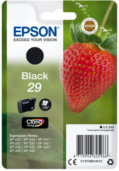 Tinteiro Epson 29 Preto Original Série Morango (C13T29814012)