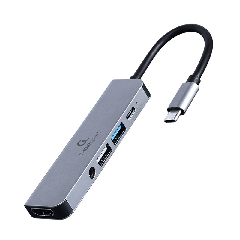 Adaptador Gembird USB-C 5-in-1 (Hub + HDMI + PD + Stereo Audio)