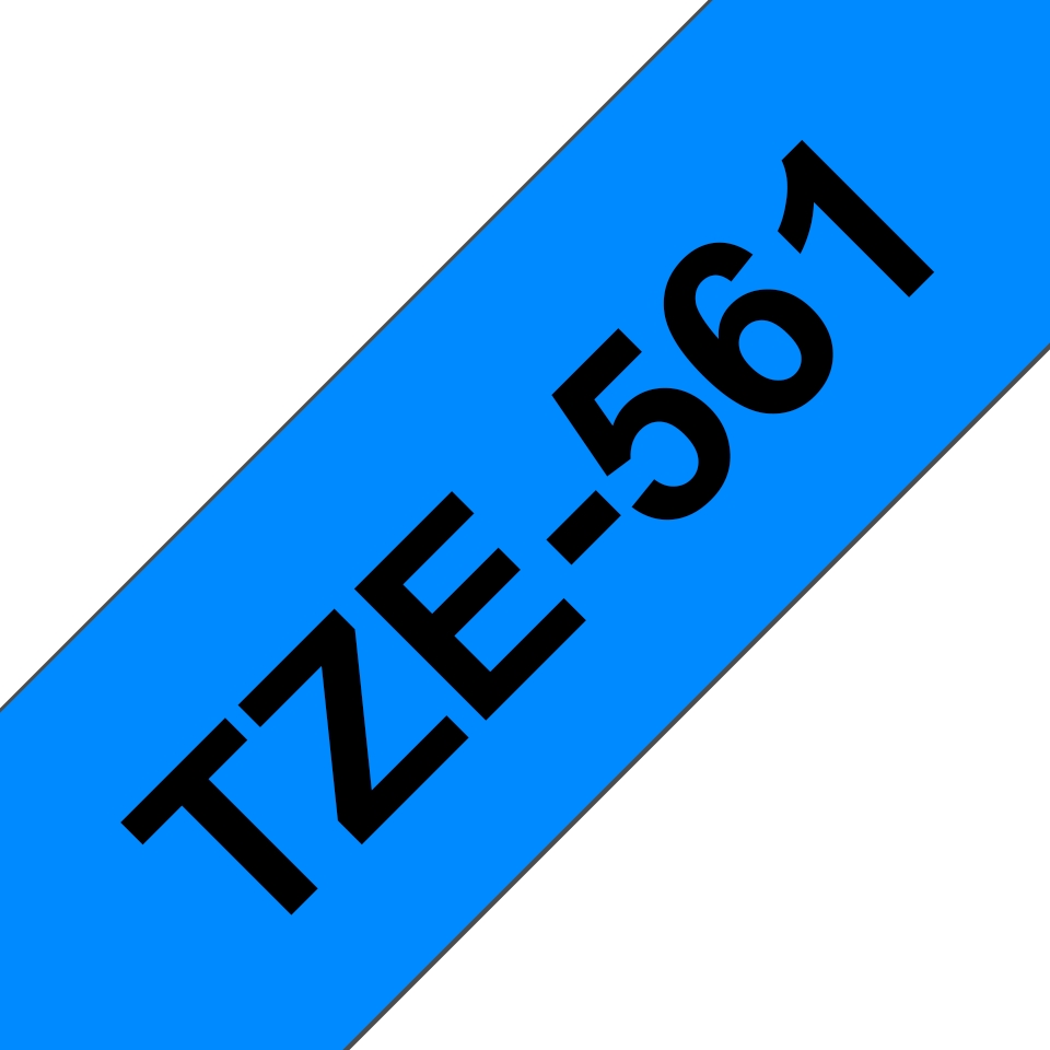 Fita Laminada Compatível Brother TZE-561 - 36mm x 8 metros Preto / Azul