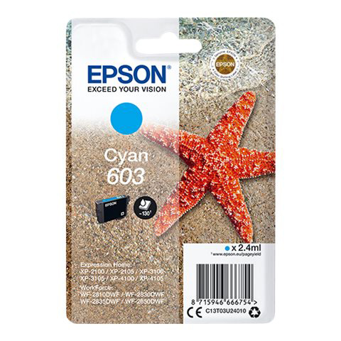 Tinteiro Epson 603 Azul Original Série Estrela do Mar (C13T03U24010)