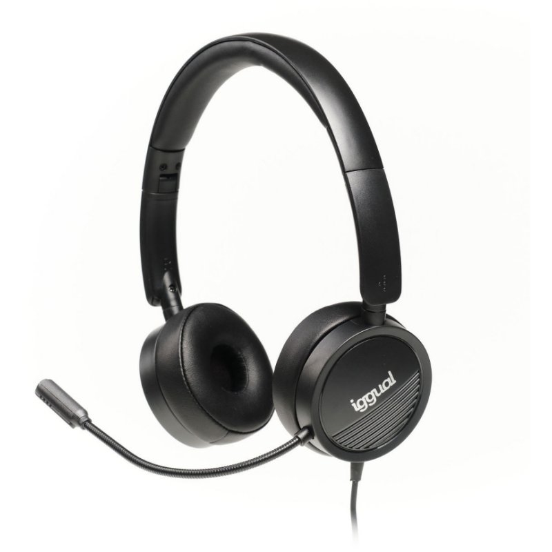 Auriculares com Microfone Dual Tech USB Iggual