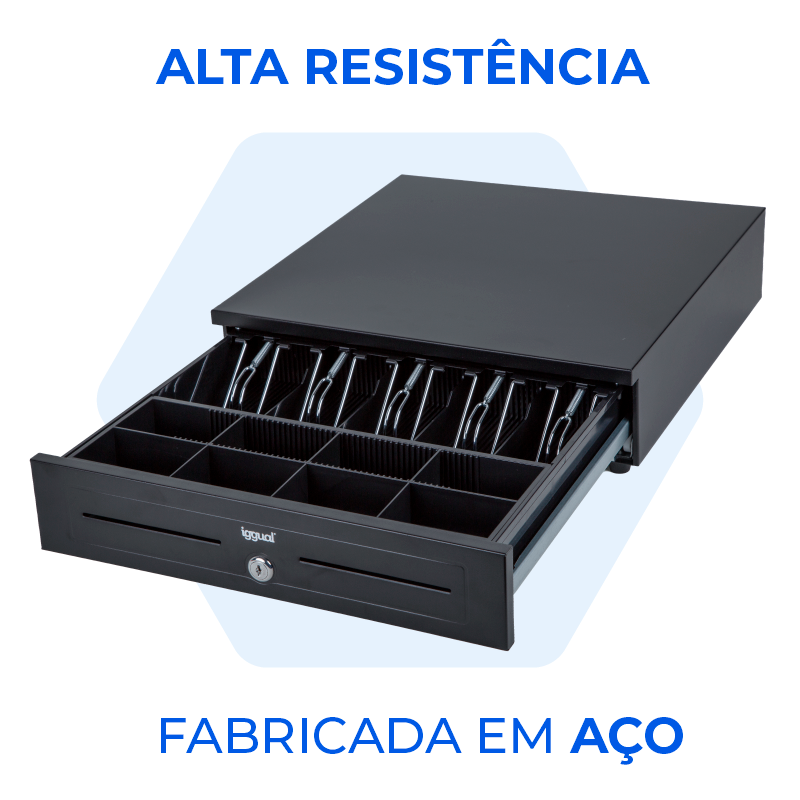 Gaveta de Dinheiro Iggual Iron-HD 41cm RJ-11 Preta