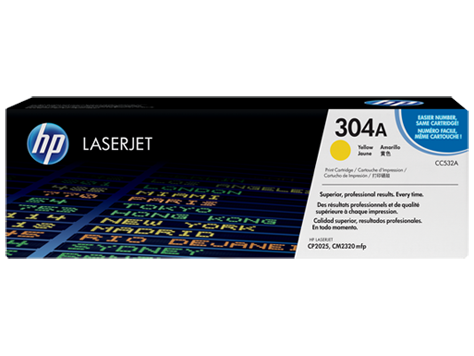 Toner HP LaserJet Original 304A Amarelo (CC532A)