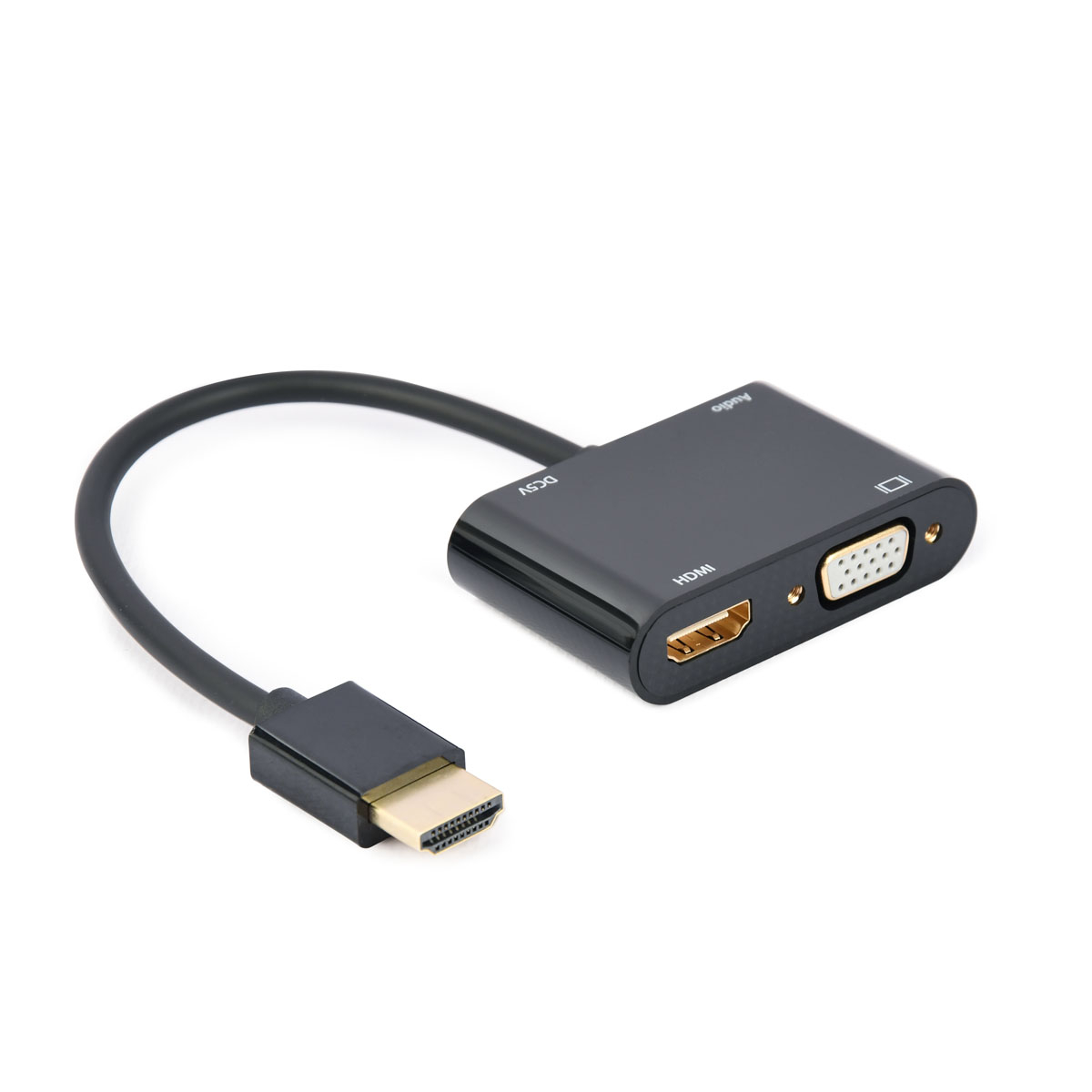 Cabo Adaptador Gembird HDMI Macho para HDMI Fêmea + VGA Fêmea + Cabo Adaptador Audio