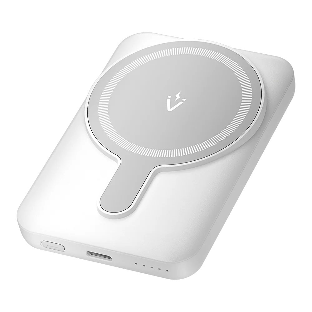 Bateria Powerbank Magnética Vention 5000mAh 20W USB-C + Wireless Branca