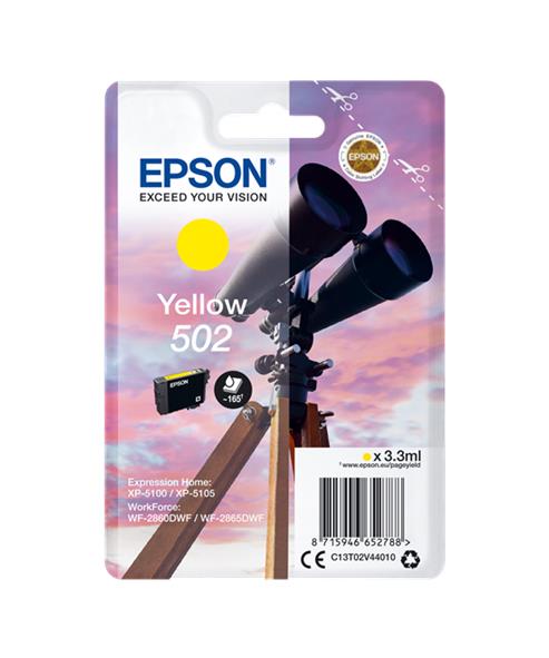 Tinteiro Epson 502 Amarelo Original Série Binóculos T02V4 (C13T02V44010)