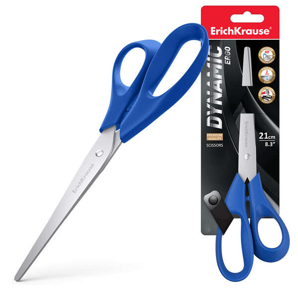 Tesoura Erichkrause Lâminas Dinâmicas Aço Inoxidável 21cm
