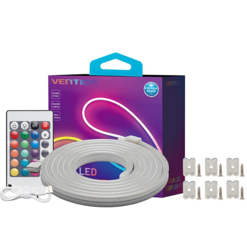 Fita LED Neon Vention 5 Metros Vention - Silicone - Controlo Remoto - USB 5V - IP65