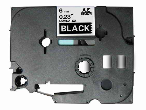 Fita Laminada Compatível Brother TZE-315 - 6mm x 8 metros Branco / Preto