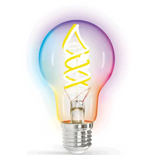 Lâmpada Filamento Smart LED WiFi RGBW E27 A60 5W Aigostar