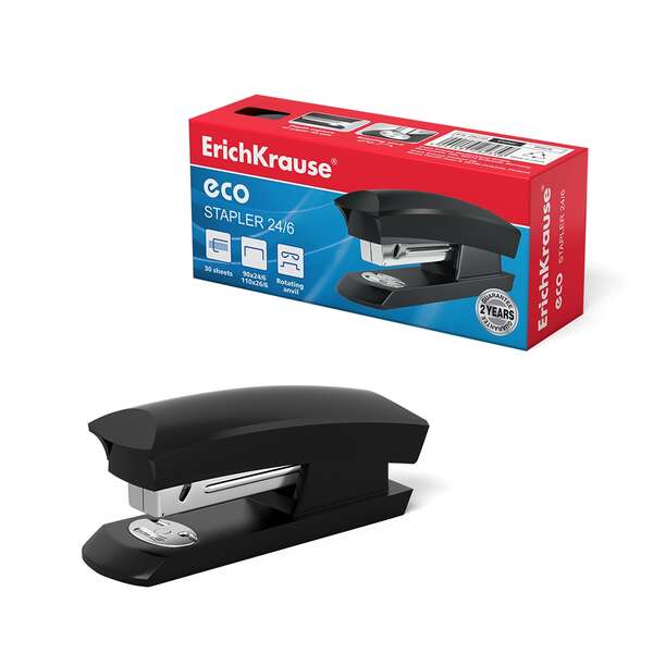 Agrafador Erichkrause Nº 24/6 Eco 30 Folhas Preto
