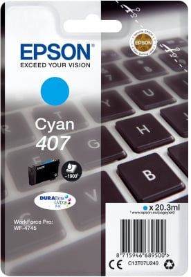 Tinteiro Epson 407 Azul Original (C13T07U240)