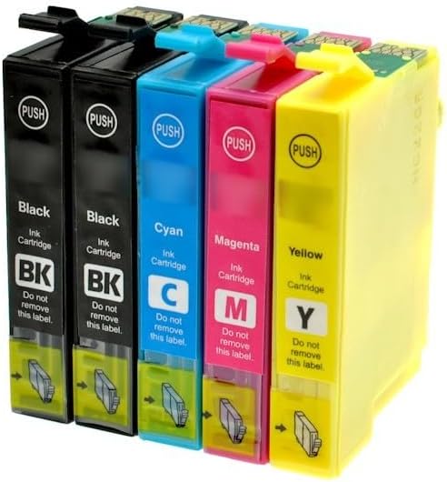 Conjunto 5 Tinteiros Epson T1281 T1282 T1283 T1284 Compatíveis