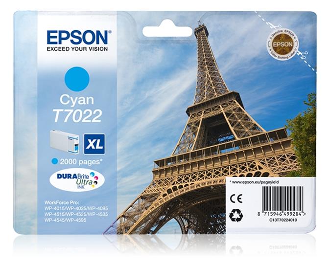 Tinteiro Epson T7022 XL Azul Original (C13T70224010)