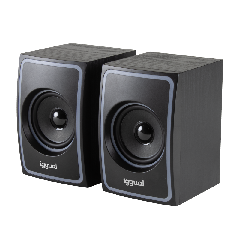 Colunas de Som iggual 2.0 10W mini-jack + USB Bluetooth