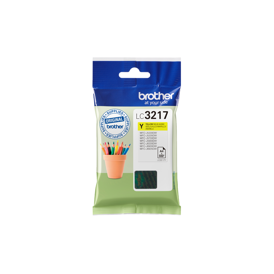 Tinteiro Brother Original LC3217 Amarelo (LC3217Y)